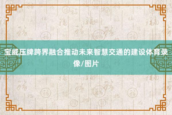 宝威压牌跨界融合推动未来智慧交通的建设体育录像/图片