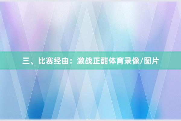 三、比赛经由：激战正酣体育录像/图片