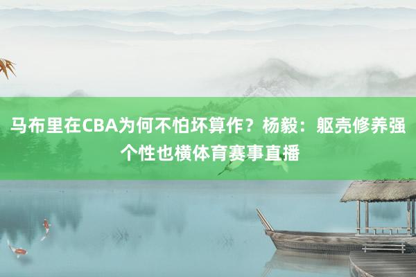 马布里在CBA为何不怕坏算作？杨毅：躯壳修养强 个性也横体育赛事直播