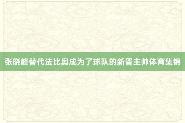 张晓峰替代法比奥成为了球队的新晋主帅体育集锦